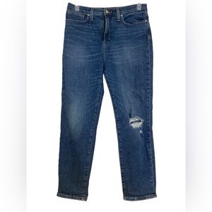 Madewell Momjean High Rise Jeans Comfort Stretch Edition Distressed sz 30/31